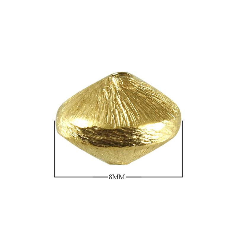 Handcrafted brushed bicone bead made from copper with 18K gold overlay, crafted in India.