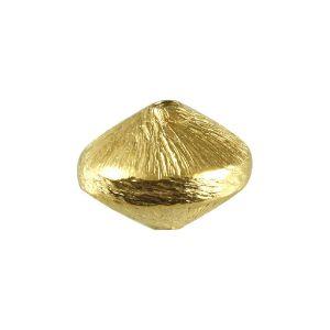 Handcrafted brushed bicone bead made from copper with 18K gold overlay, crafted in India.