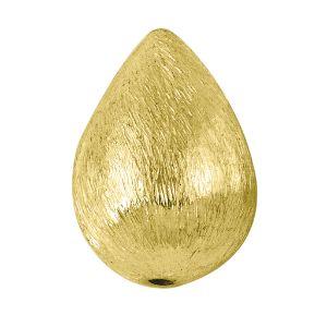 BG-185 18K Gold Overlay Pears Shape Brushed Bead Beads Bali Designs Inc 