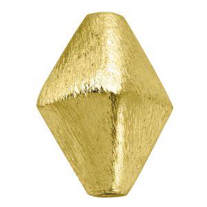 BG-186 18K Gold Overlay 3D Rhombus Shape Brushed Bead Beads Bali Designs Inc 