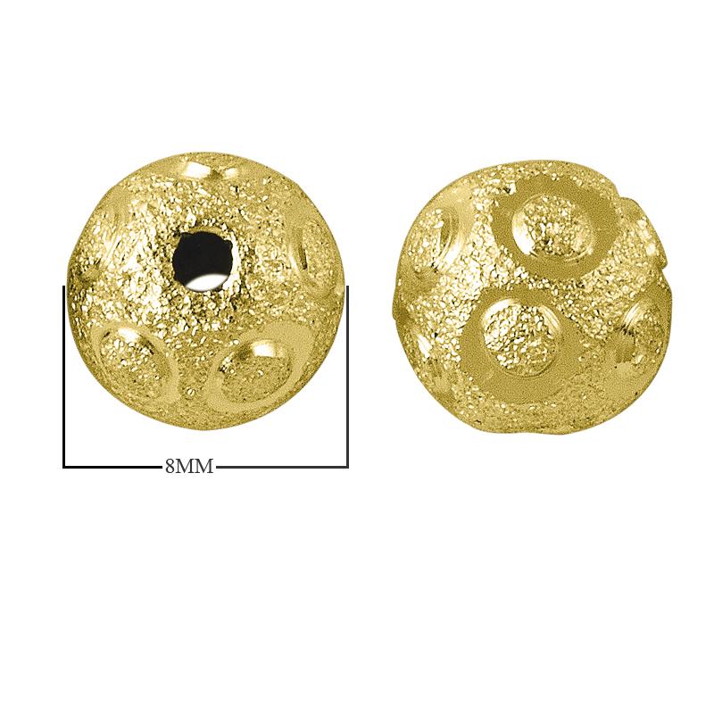 BG-191 18K Gold Overlay Round Carved Bead Beads Bali Designs Inc 