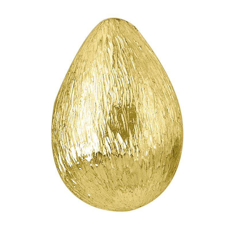 Handcrafted Brushed Gold Overlay Teardrop Bead