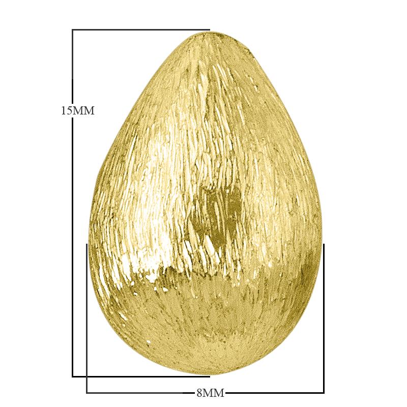 Handcrafted Brushed Gold Overlay Teardrop Bead
