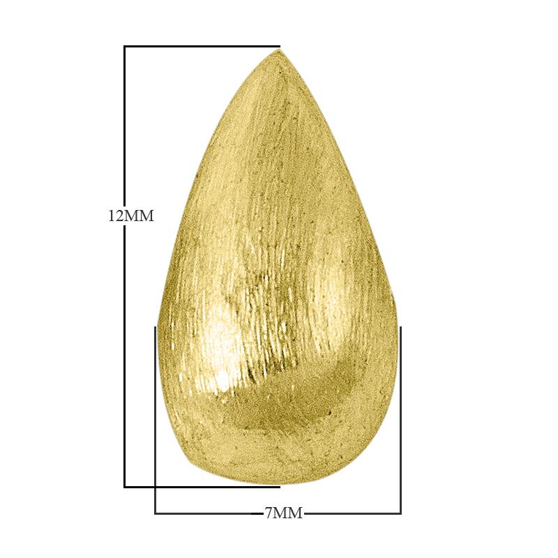 BG-195 18K Gold Overlay Pears Shape Brushed Bead Beads Bali Designs Inc 
