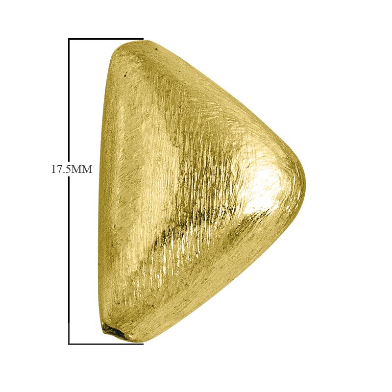 BG-201 18K Gold Overlay Long Triangle Shape Brushed Bead Beads Bali Designs Inc 