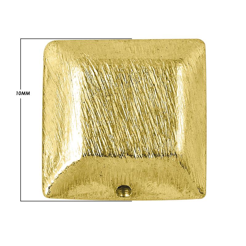 Handcrafted 18K Gold Overlay Over Copper Brushed Square Bead