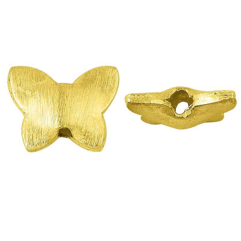 Handcrafted 18K Gold Overlay Over Copper Brushed Butterfly Bead
