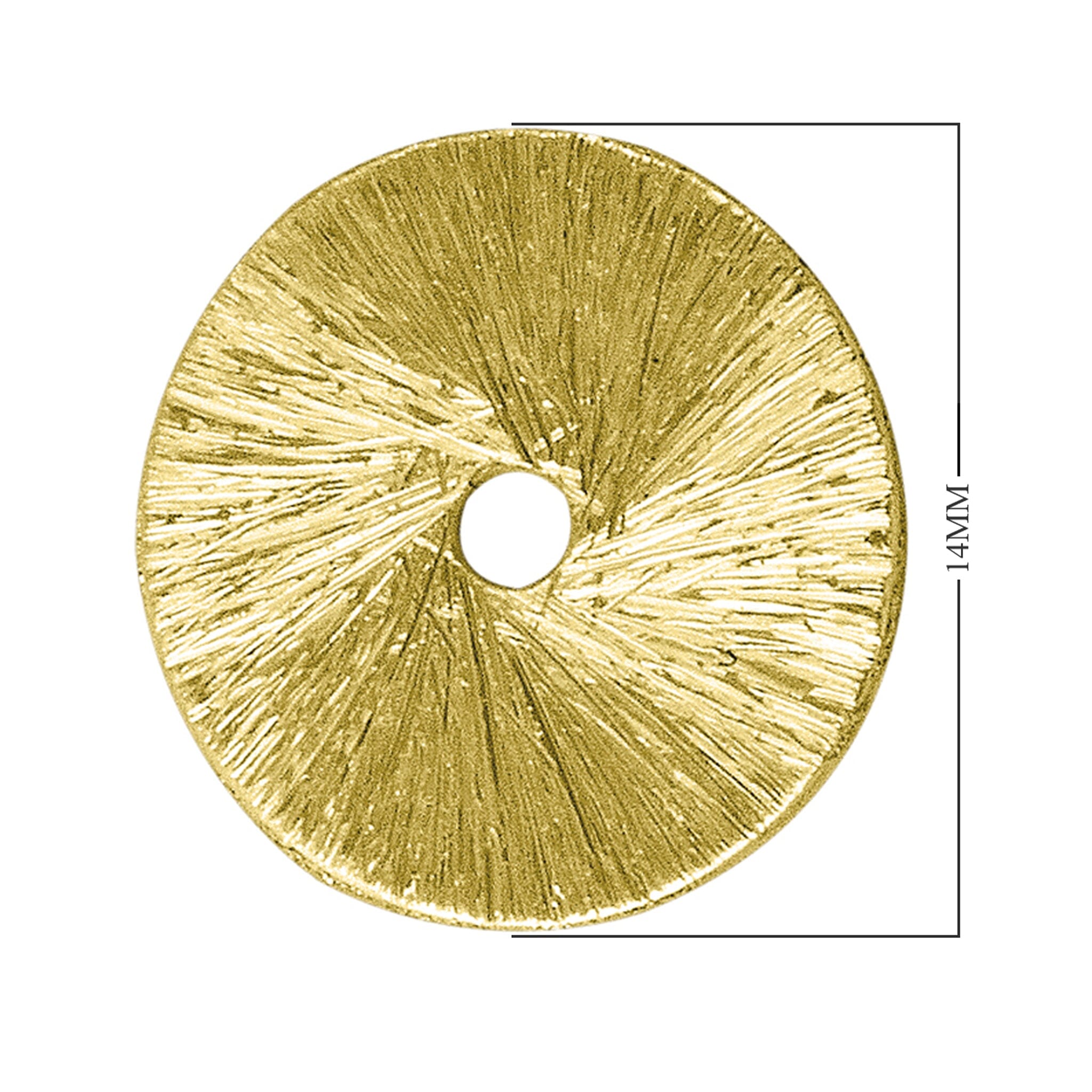 BG-218 18K Gold Overlay Round Shape Chip Bead Beads Bali Designs Inc 14MM 