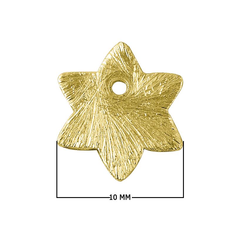 Handcrafted star shape chip bead with 18K gold overlay from India for retail jewelry crafting