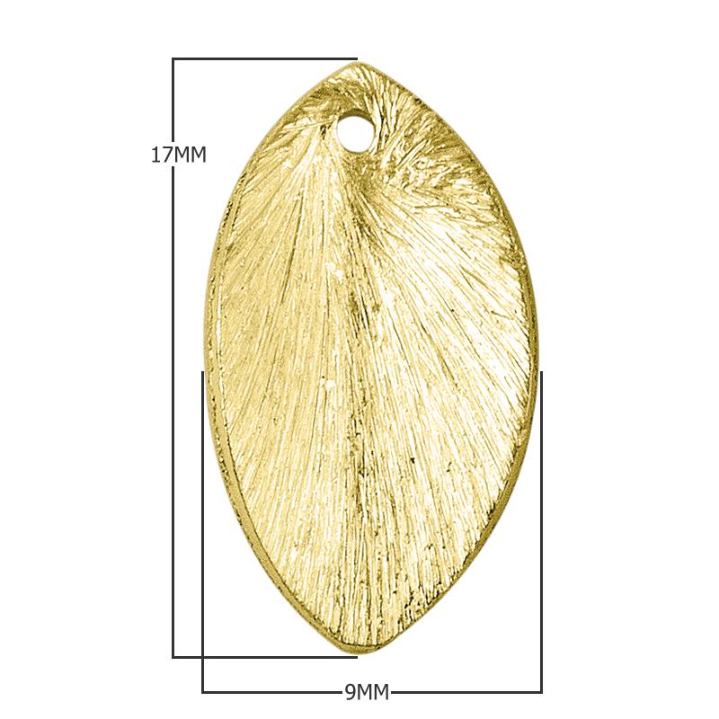 BG-221 18K Gold Overlay Oval Leaf Shape Chip Bead Beads Bali Designs Inc 