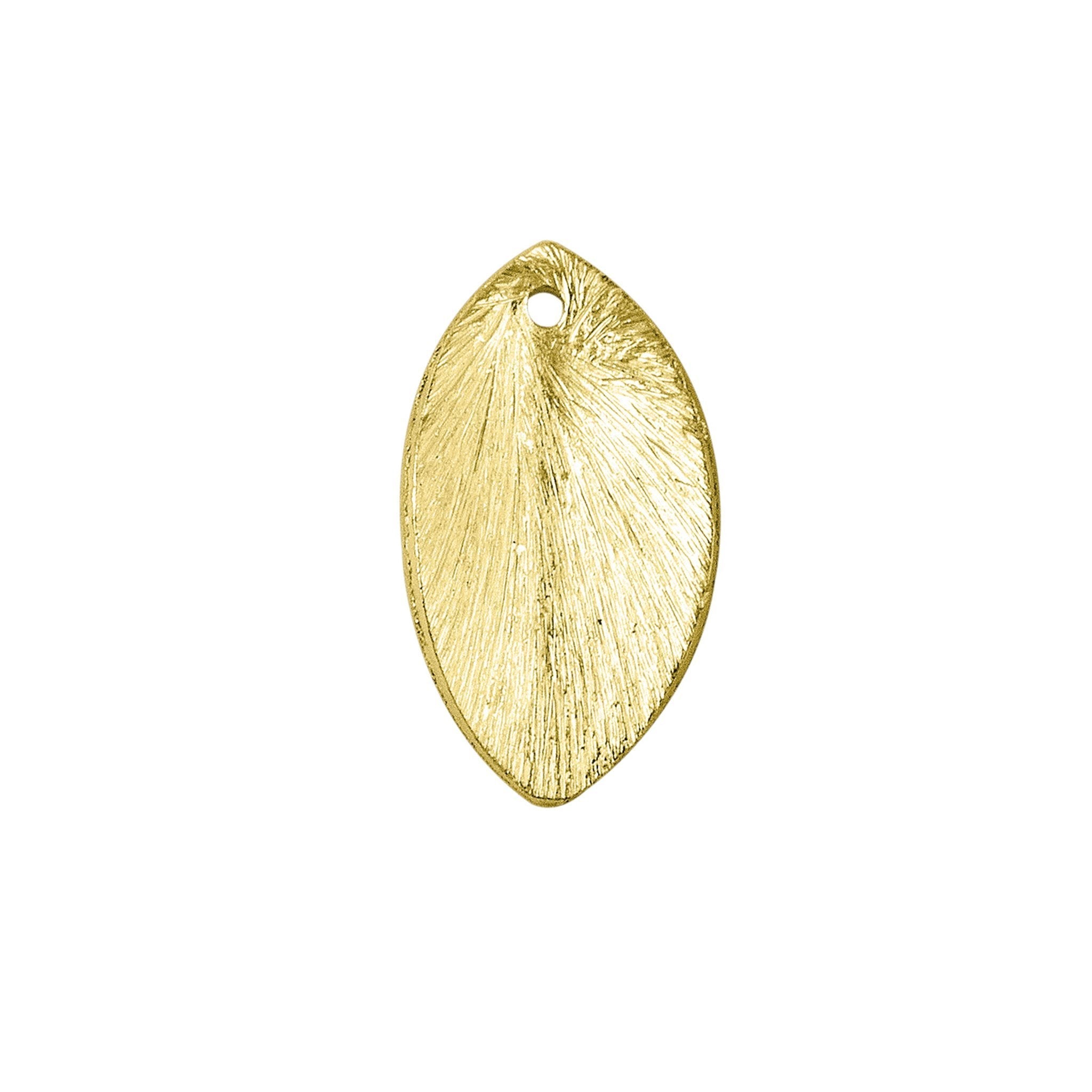 BG-221 18K Gold Overlay Oval Leaf Shape Chip Bead Beads Bali Designs Inc 