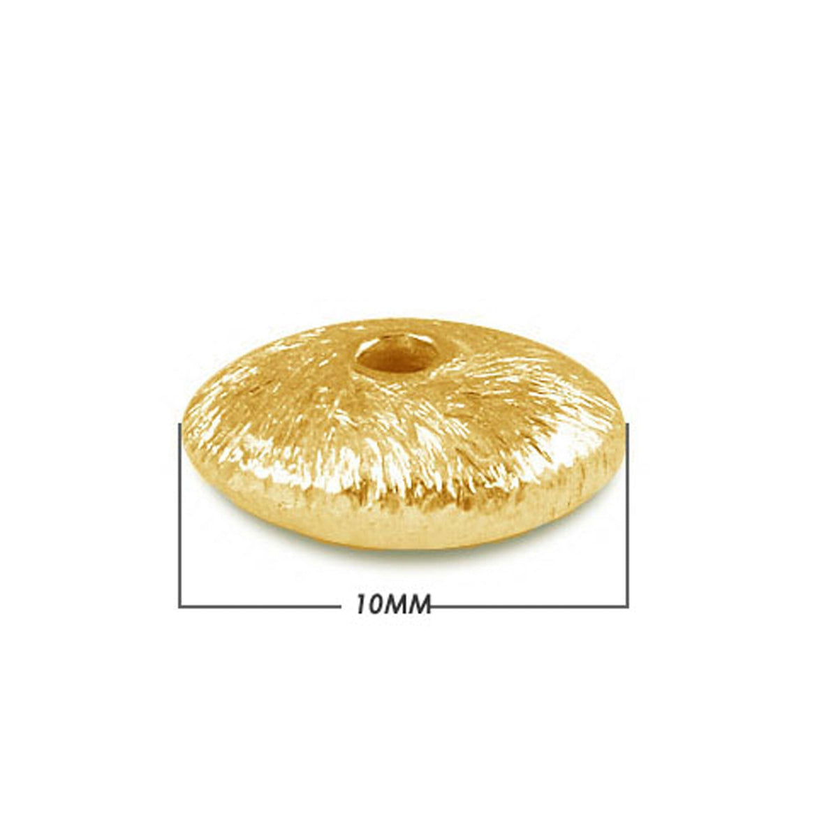 BG-231 18K Gold Overlay Wheel Shape Brushed Bead Beads Bali Designs Inc 10MM 