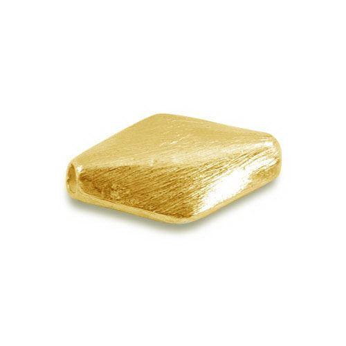 BG-232 18K Gold Overlay 3D Rhombus Shape Brushed Bead Beads Bali Designs Inc 