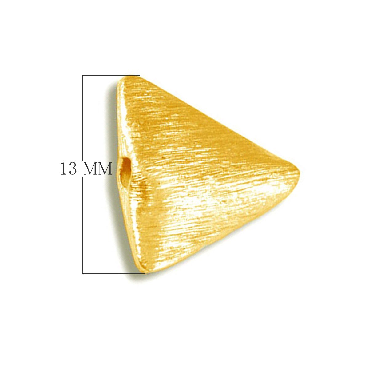 BG-233 18K Gold Overlay Triangle Shape Brushed Bead Beads Bali Designs Inc 
