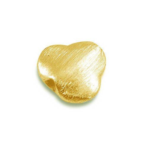 BG-236 18K Gold Overlay Club Shape Brushed Bead Beads Bali Designs Inc 