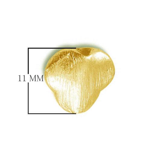 BG-236 18K Gold Overlay Club Shape Brushed Bead Beads Bali Designs Inc 