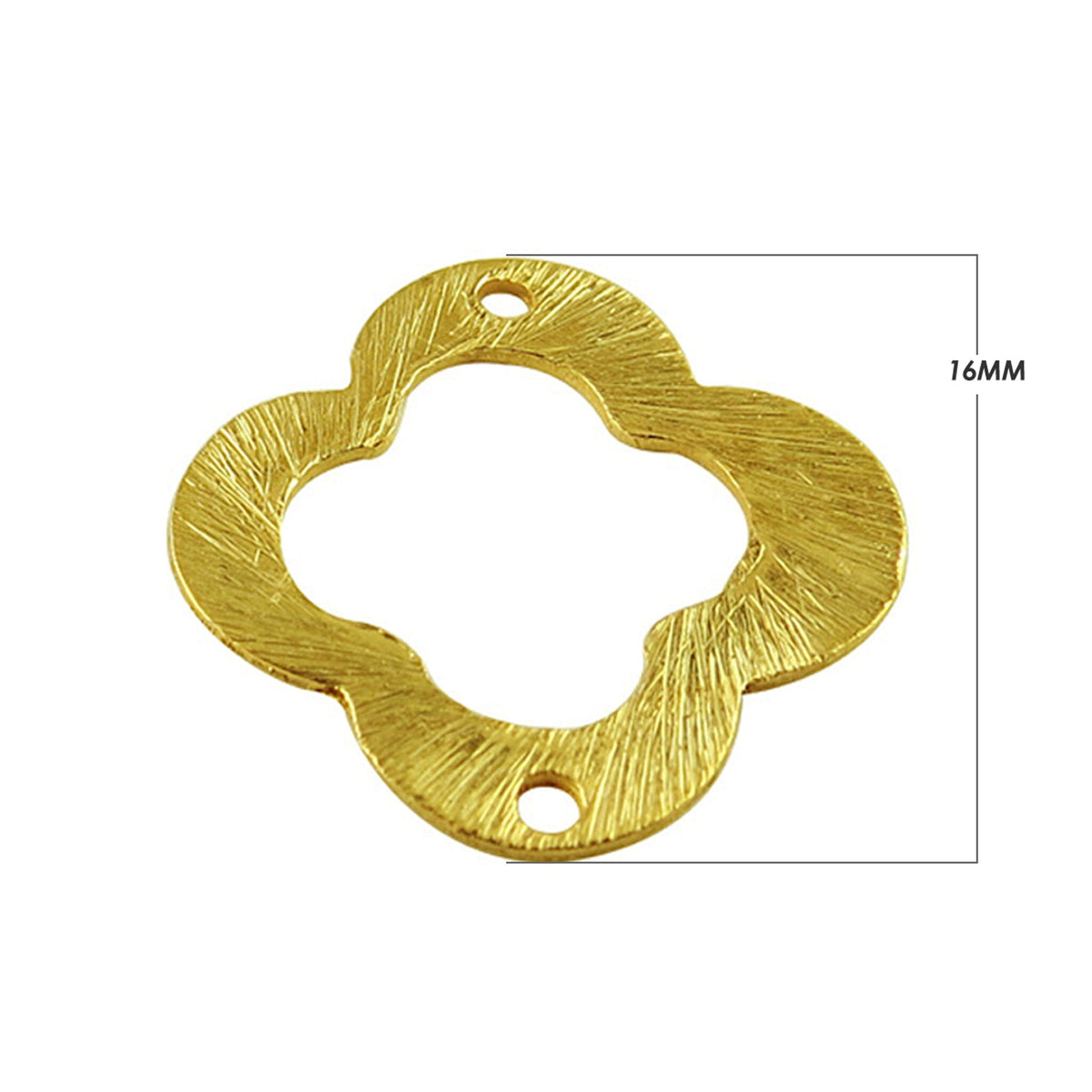 Handcrafted textured flower shape connector with 18K Gold Overlay Over Copper, made in India.