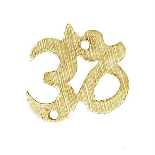 BG-267 18K Gold Overlay Om Shape Chip Bead Beads Bali Designs Inc 