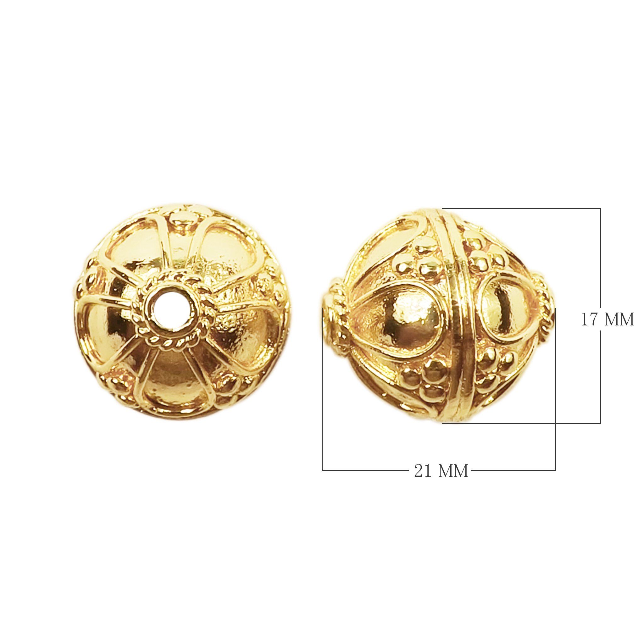 BG-343 18K Gold Overlay Bali Bead Beads Bali Designs Inc 