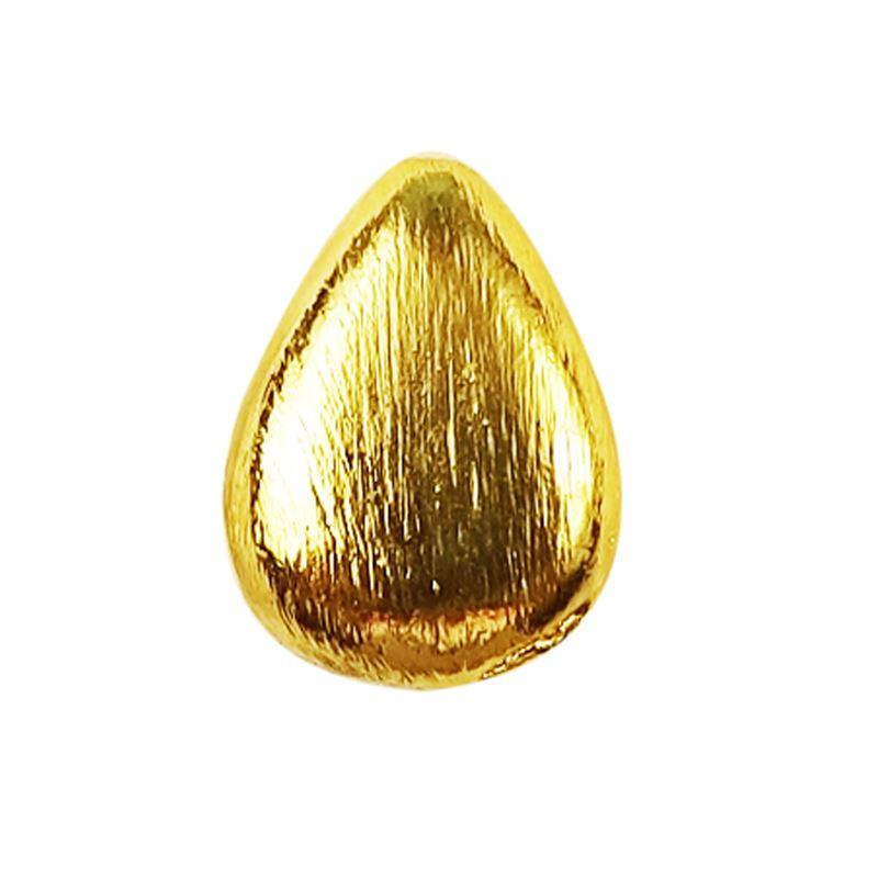 BG-357-15X12MM 18K Gold Overlay Pears Shape Brushed Bead Beads Bali Designs Inc 
