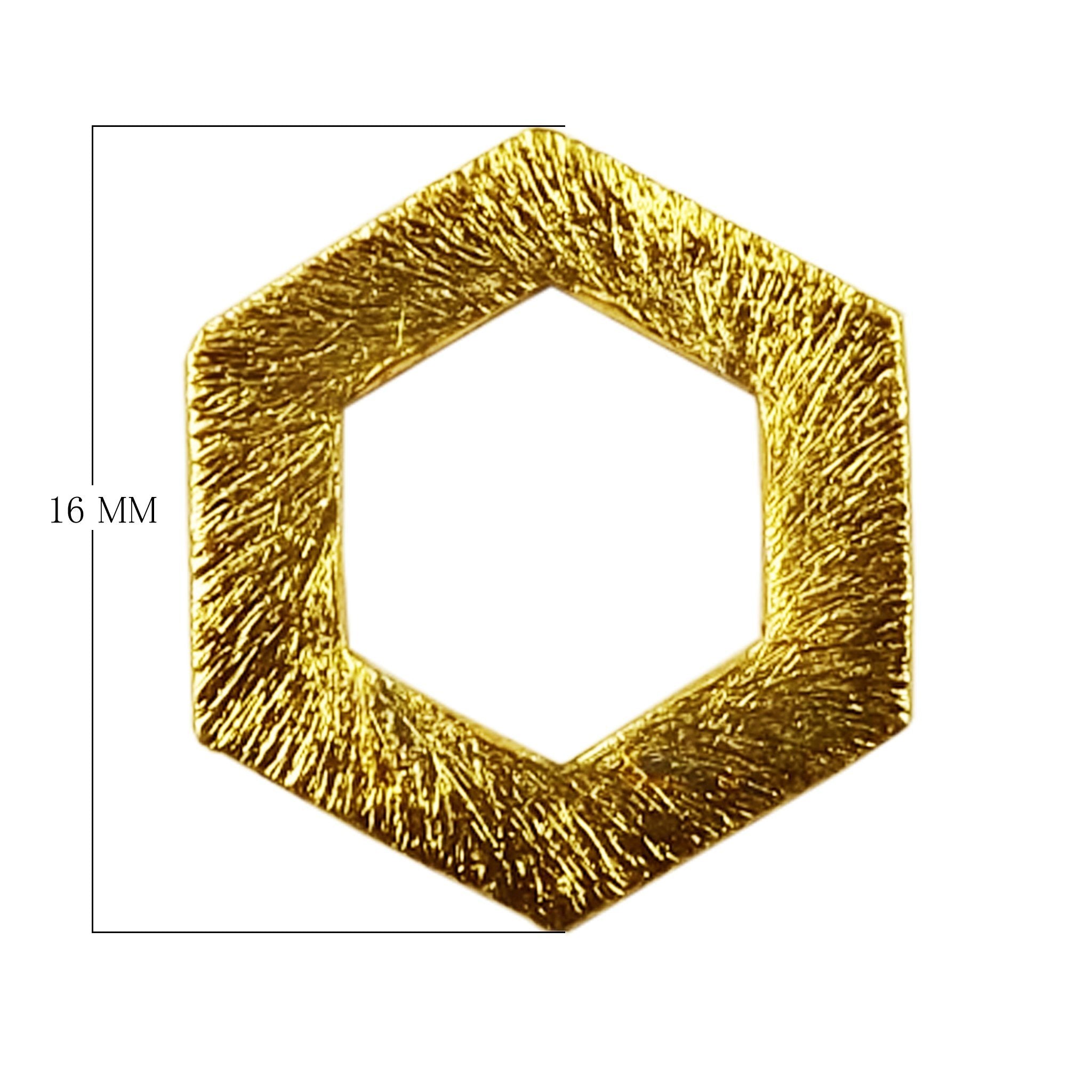 BG-359 18K Gold Overlay Hexagon Shape Chip Bead Beads Bali Designs Inc 