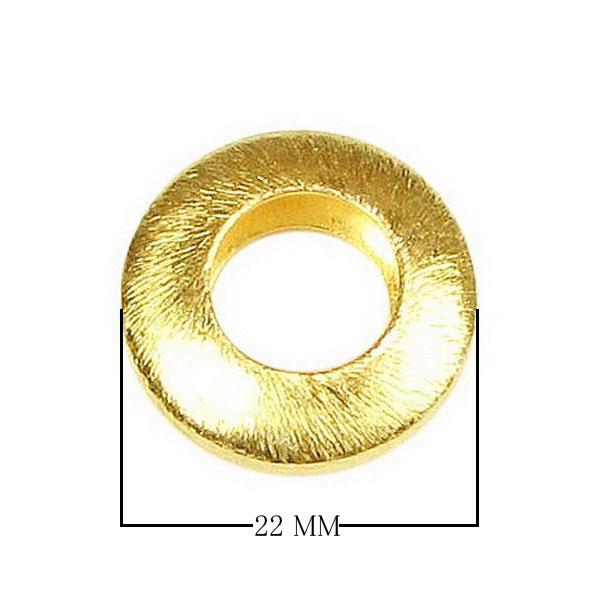 BG-361 18K Gold Overlay Circle Shape Brushed Bead Beads Bali Designs Inc 