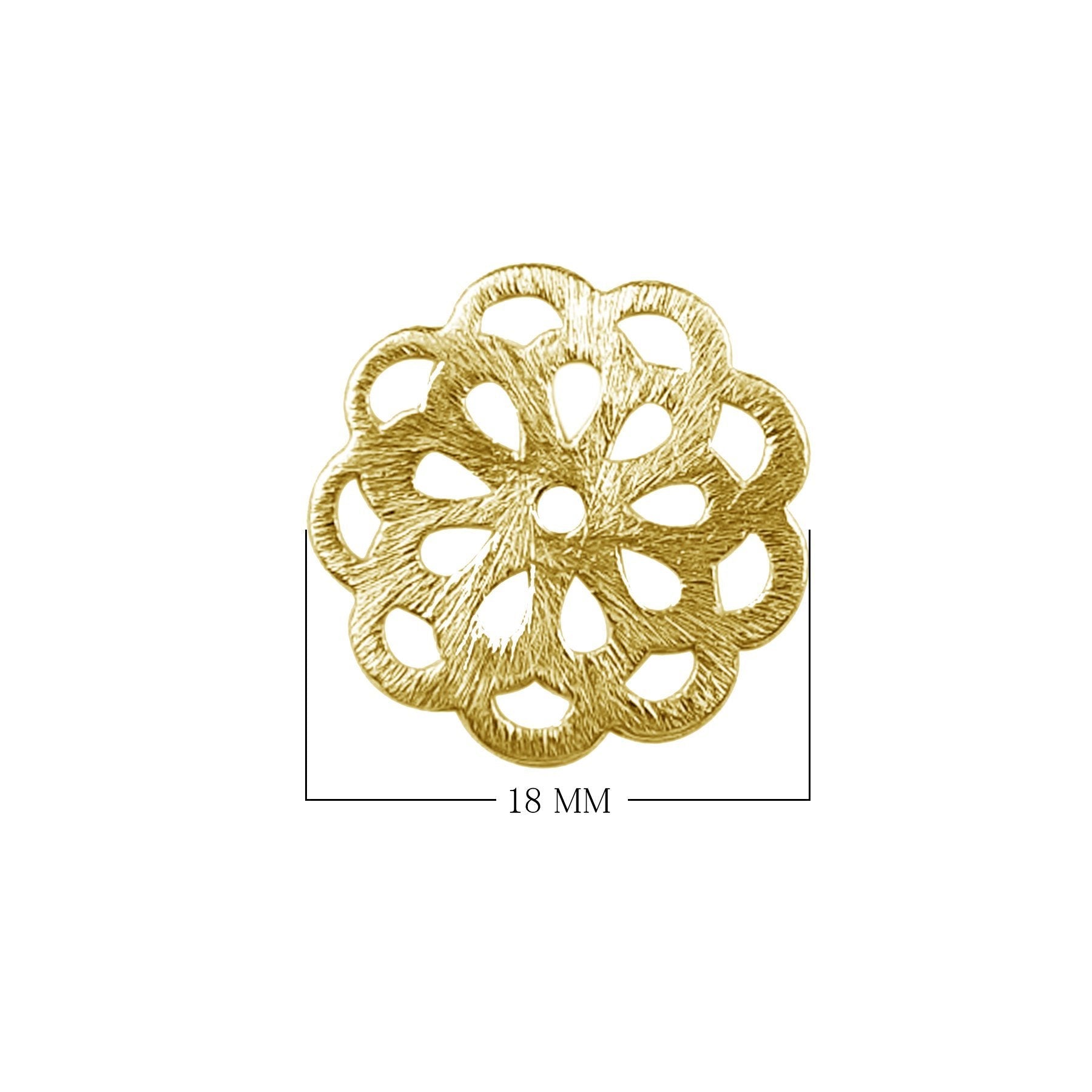 BG-363 18K Gold Overlay Flower Shape chip Bead Beads Bali Designs Inc 