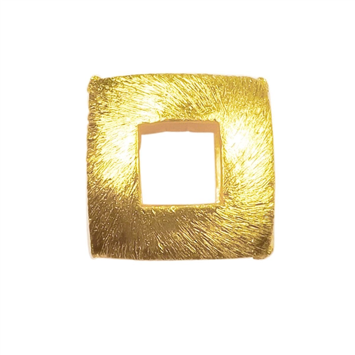 BG-365 18K Gold Overlay Square Shape Brushed Bead Beads Bali Designs Inc 