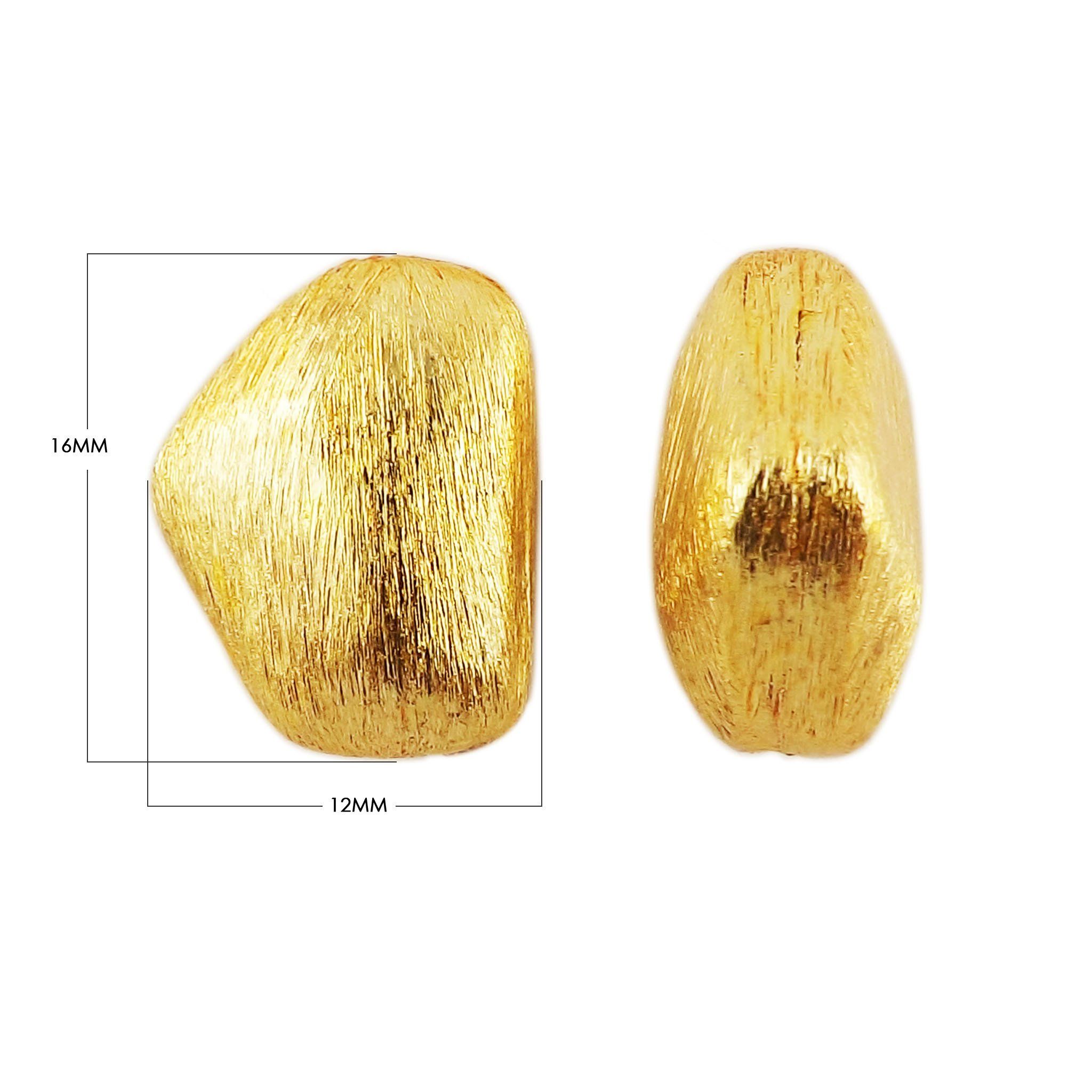 BG-368 18K Gold Overlay Brushed Bead Beads Bali Designs Inc 