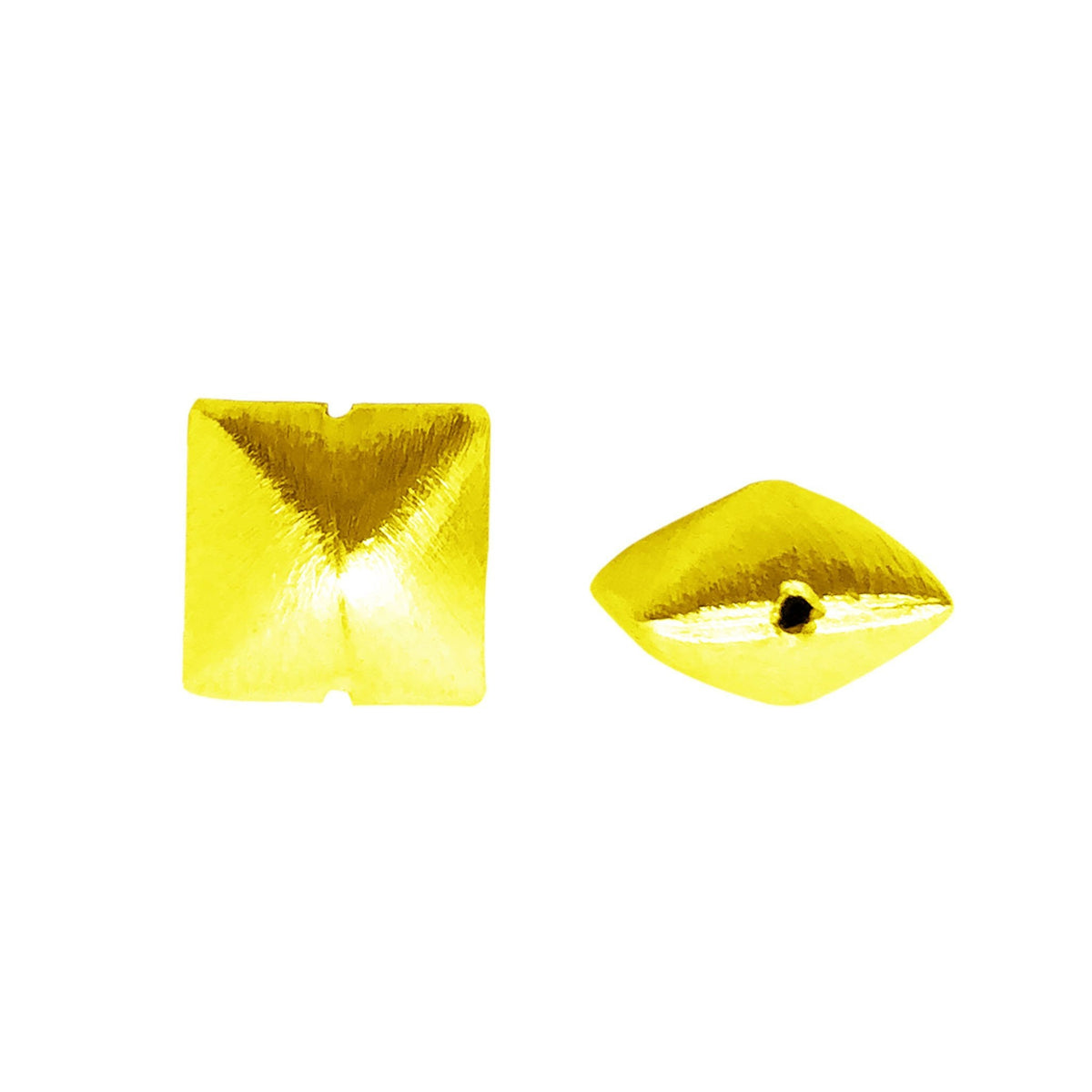 BG-375 18K Gold Overlay Square Shape Brushed Bead Beads Bali Designs Inc 