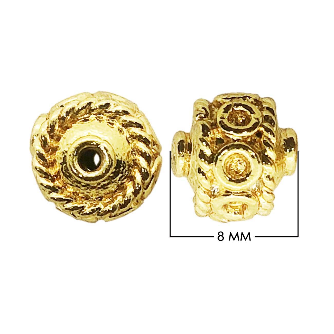 BG-385-8MM 18K Gold Overlay Bali Bead Beads Bali Designs Inc 
