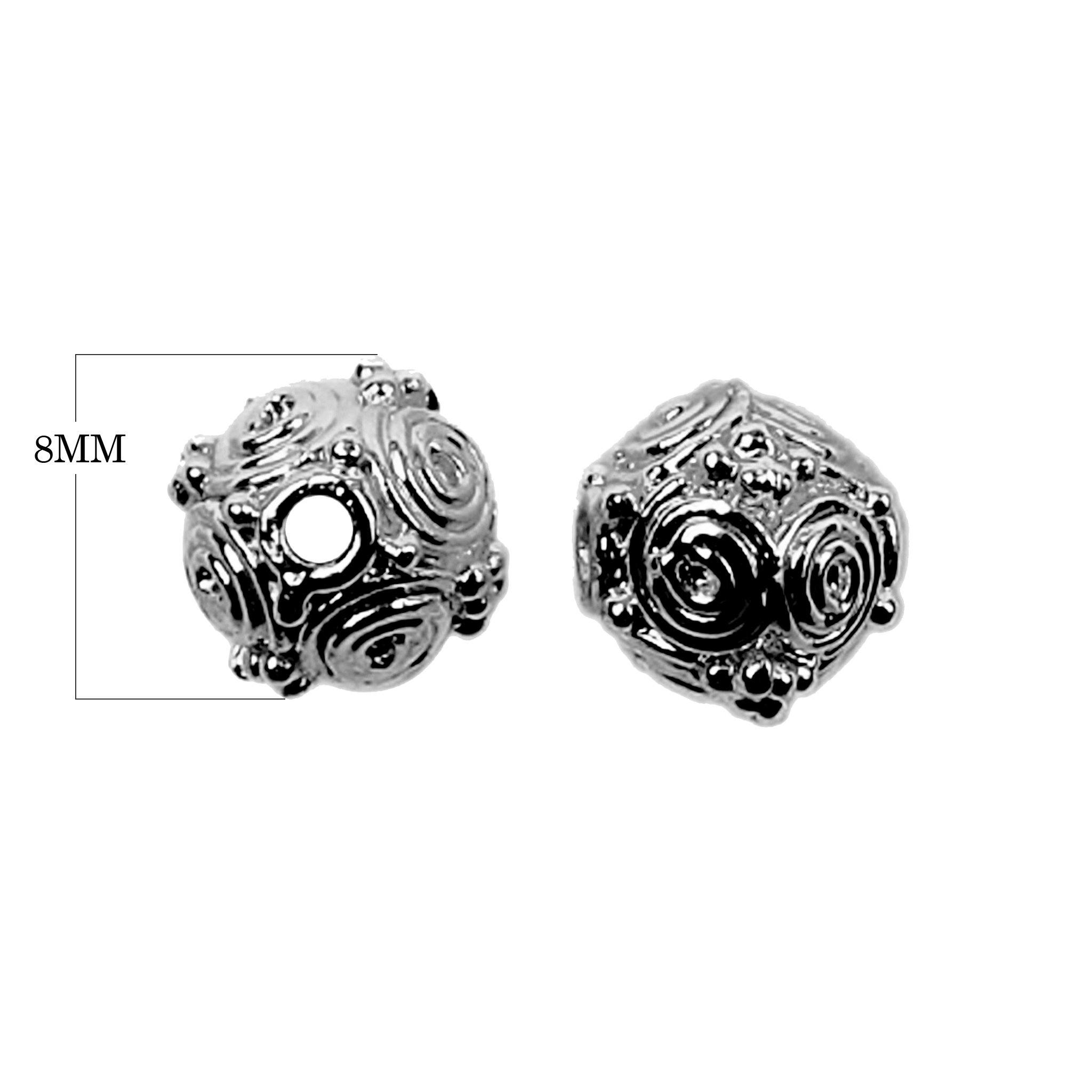 BR-112-8MM Black Rhodium Overlay Bali Bead Beads Bali Designs Inc 