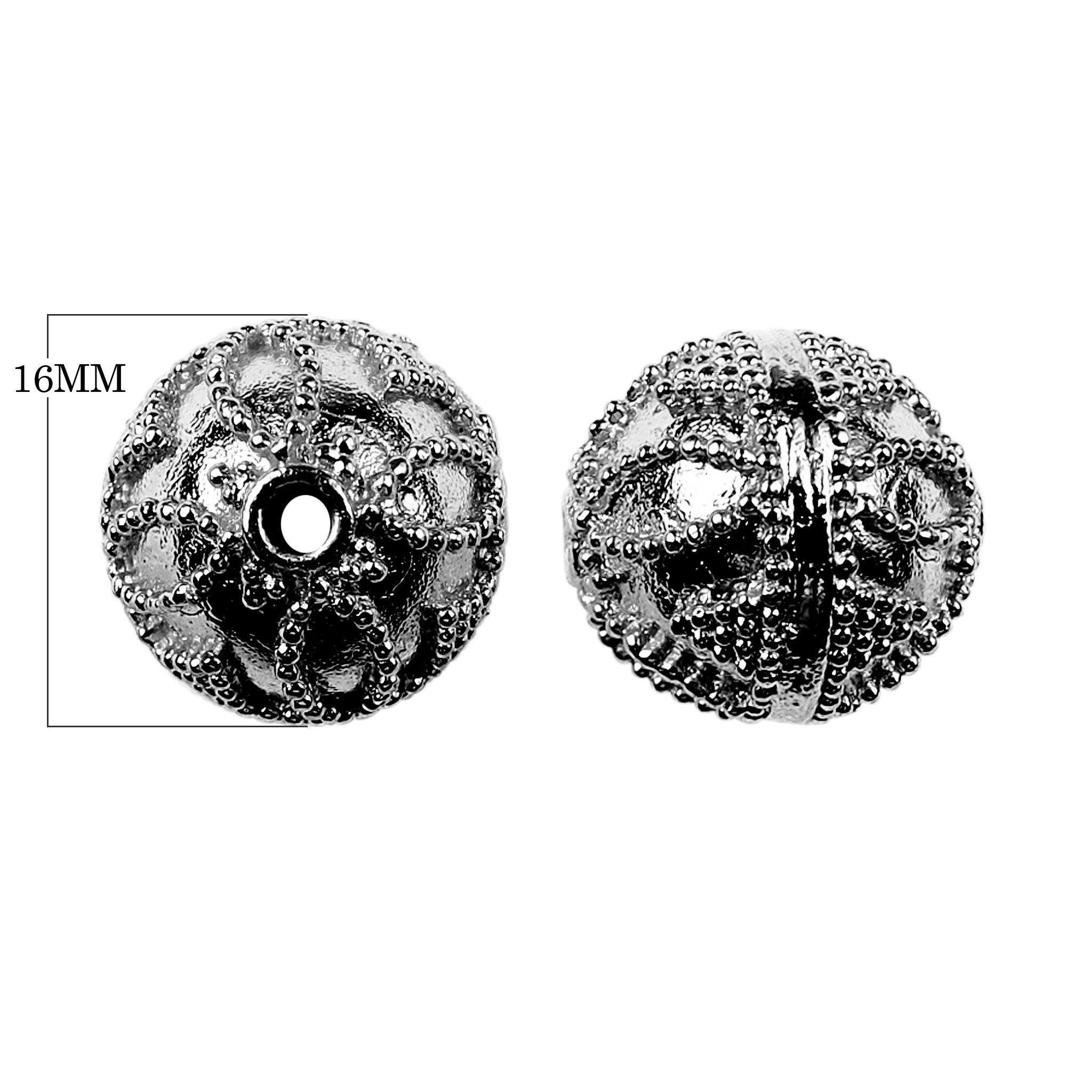 BR-121 Black Rhodium Overlay Bali Bead Beads Bali Designs Inc 