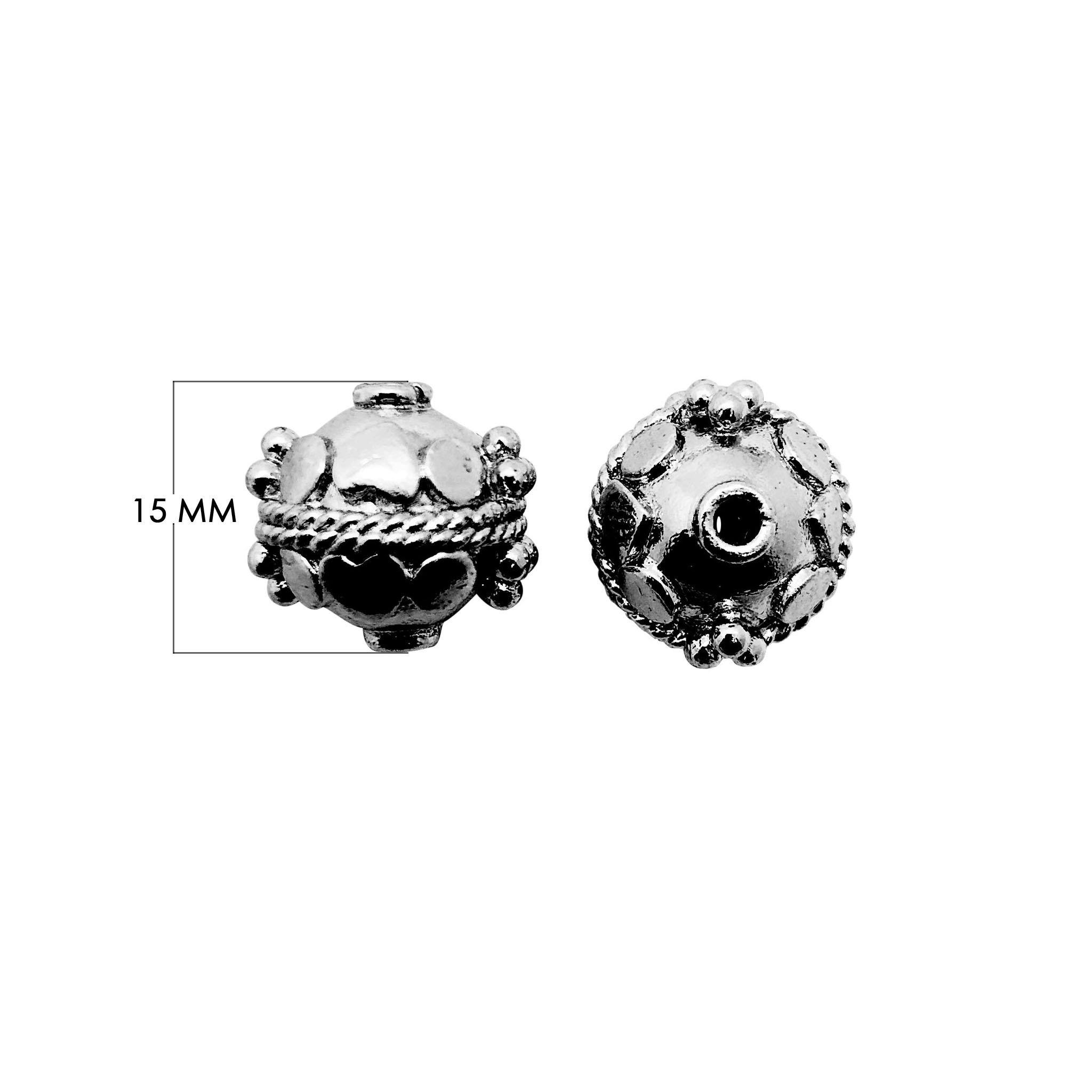 BR-125 Black Rhodium Overlay Bali Bead Beads Bali Designs Inc 