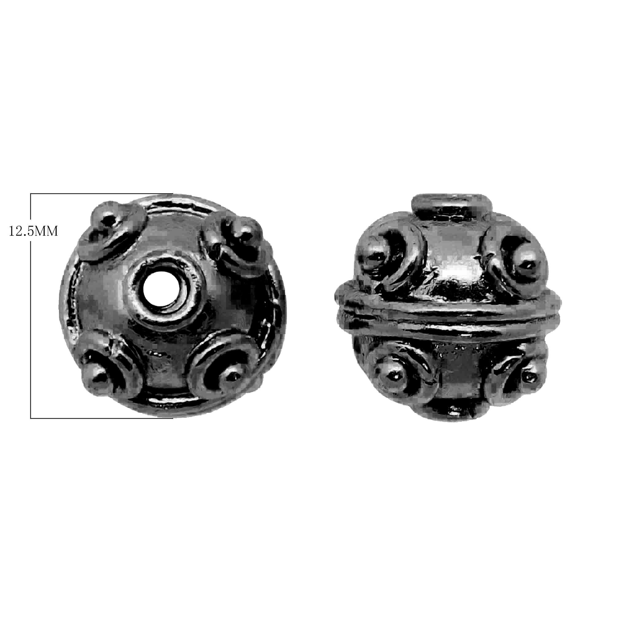 BR-142 Black Rhodium Overlay Bali Bead Beads Bali Designs Inc 