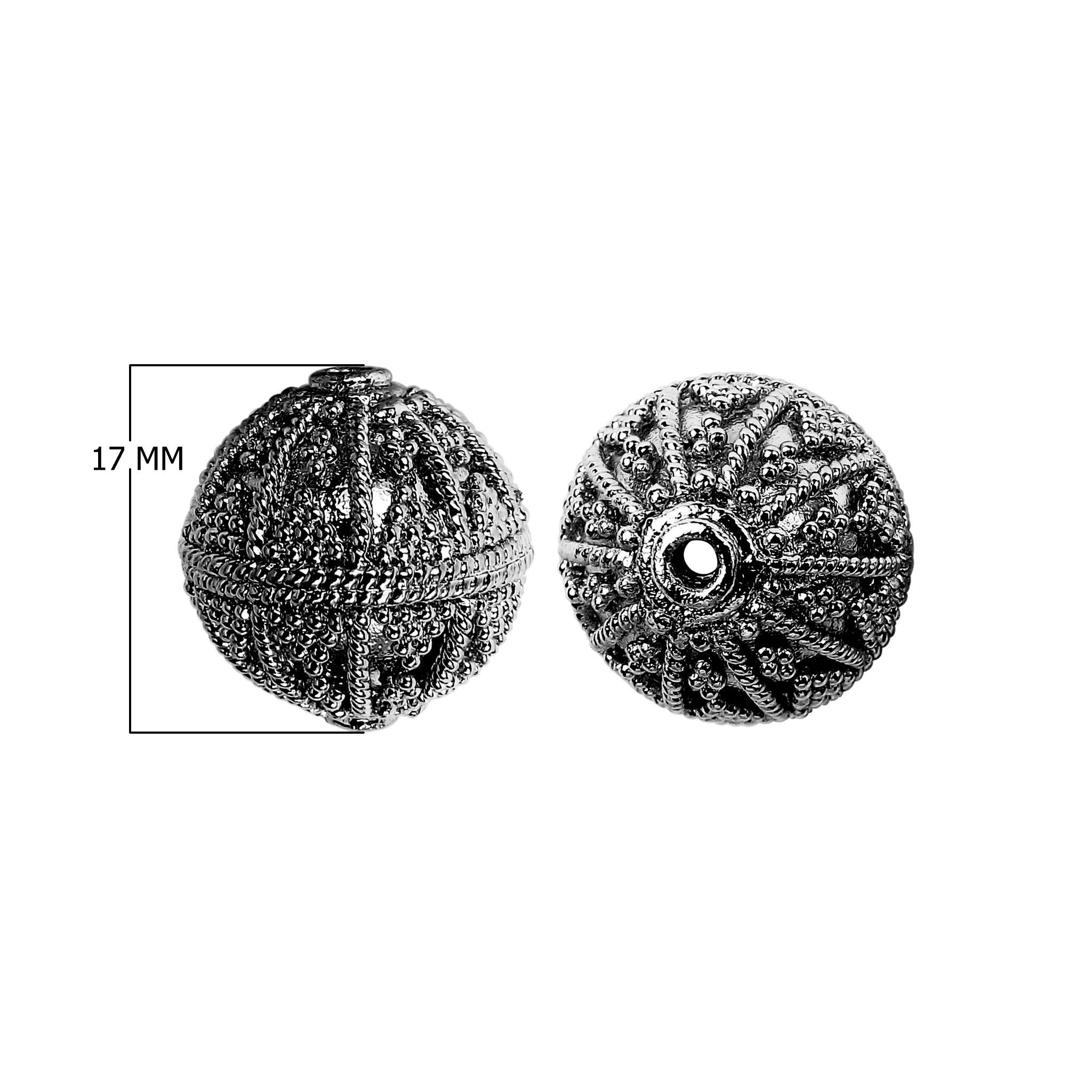 BR-162 Black Rhodium Overlay Bali Bead Beads Bali Designs Inc 