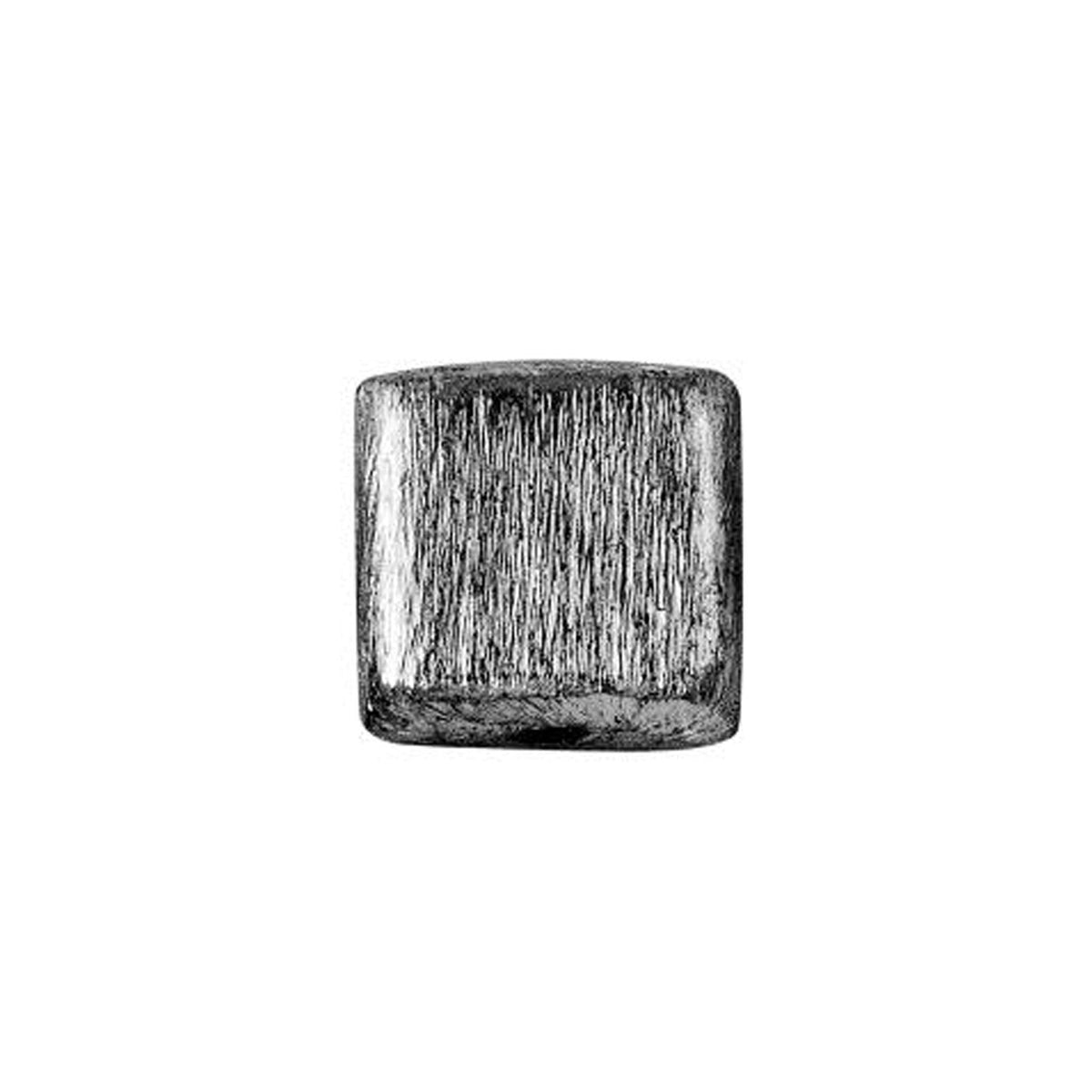 BR-181-10MM Black Rhodium Overlay Square Shape Brushed Bead Beads Bali Designs Inc 