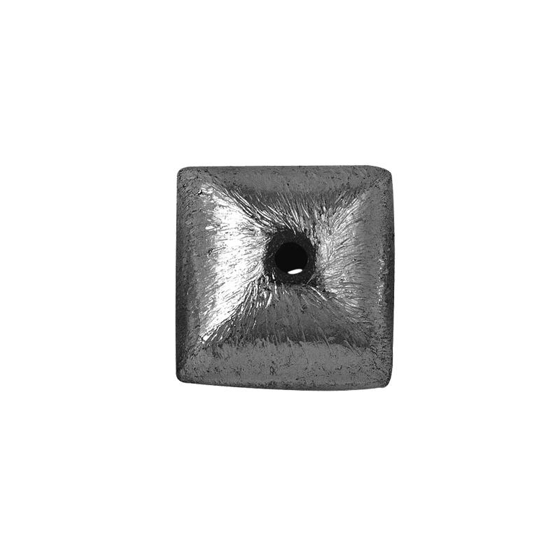 BR-187-12MM Black Rhodium Overlay Square Shape Brushed Bead Beads Bali Designs Inc 