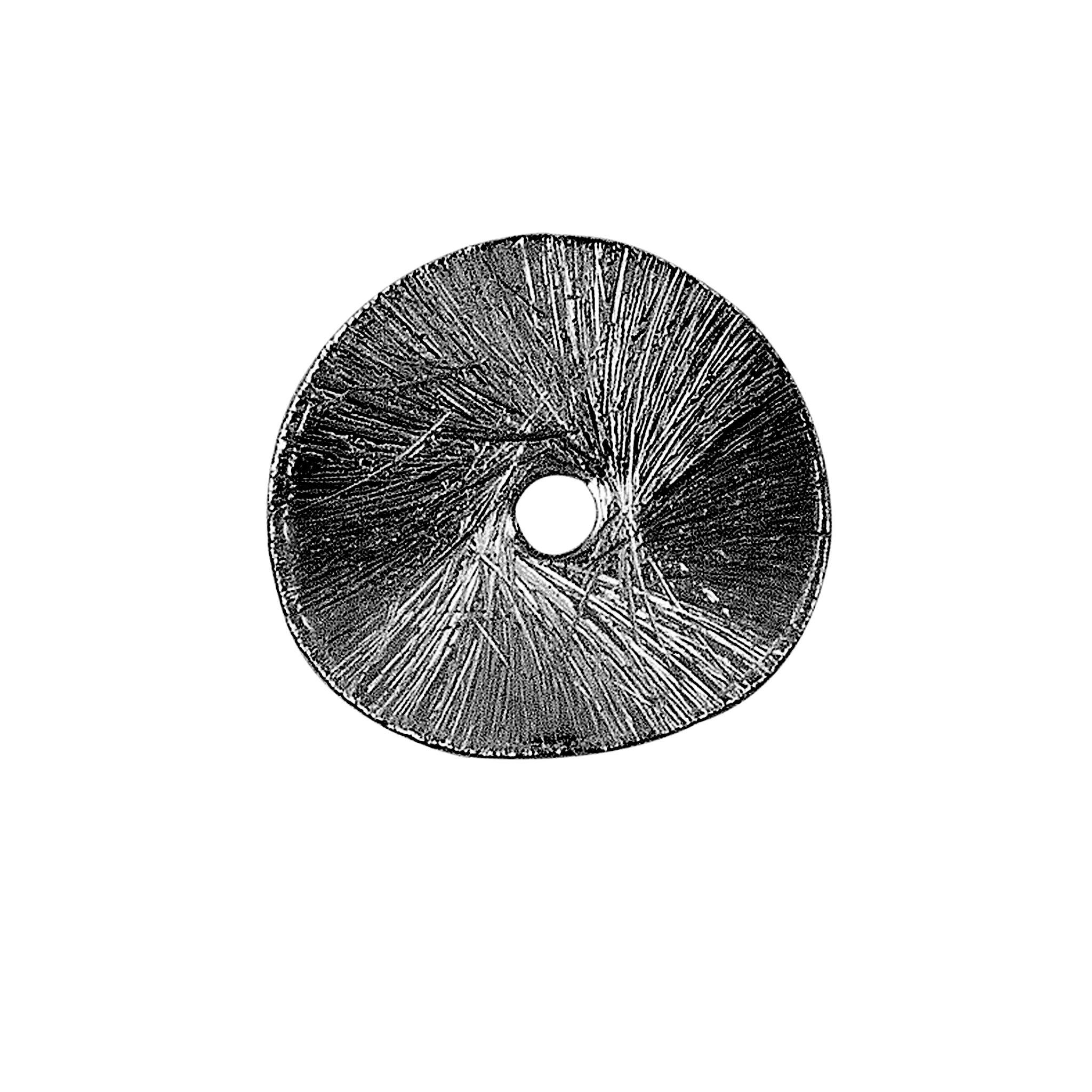 Handcrafted black rhodium overlay copper round disc bead from India for jewelry making