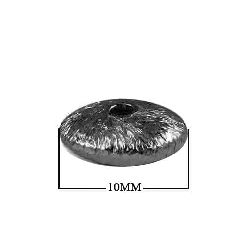 BR-231 Black Rhodium Overlay Wheel Shape Brushed Bead Beads Bali Designs Inc 10MM 