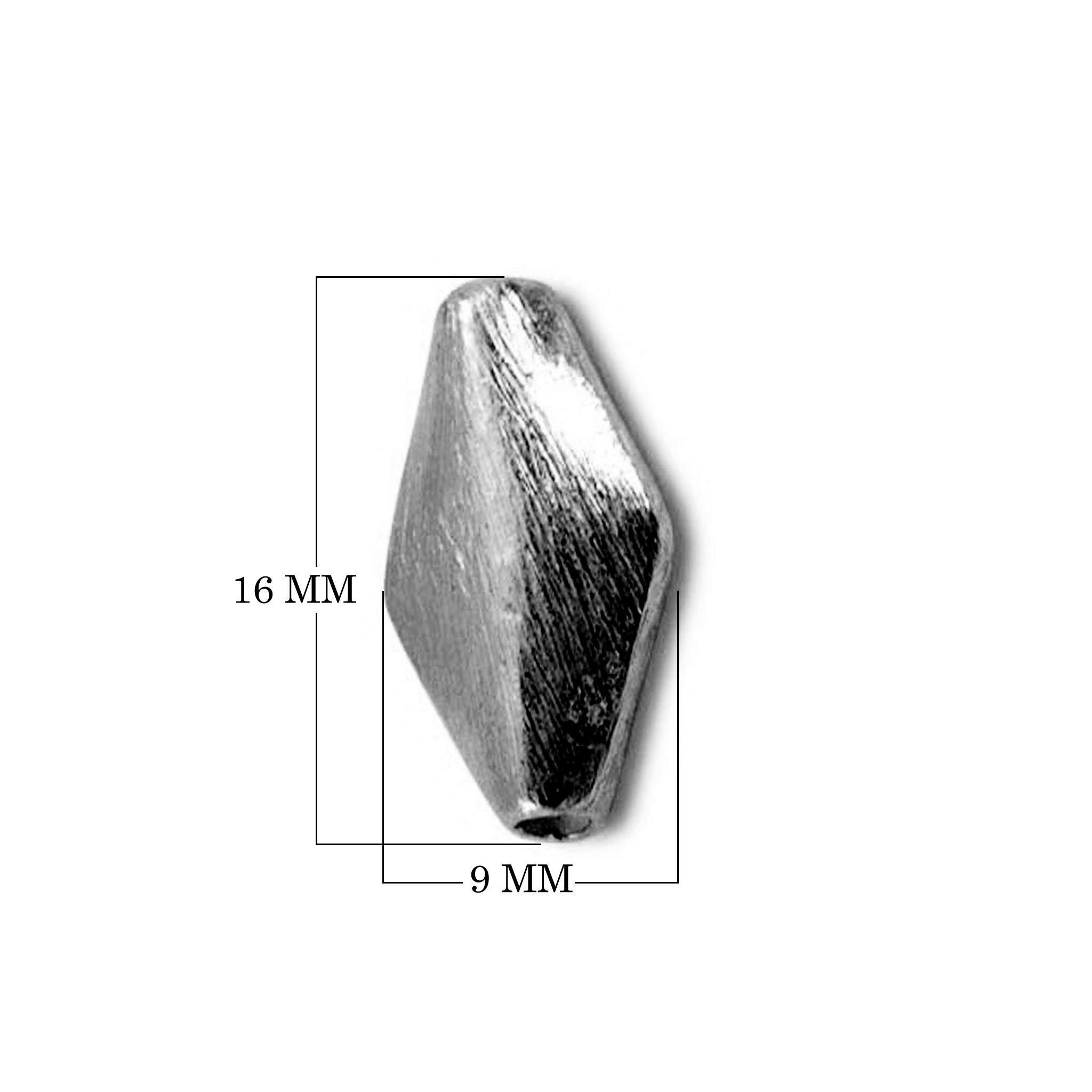 BR-232 Black Rhodium Overlay 3D Rhombus Shape Brushed Bead Beads Bali Designs Inc 