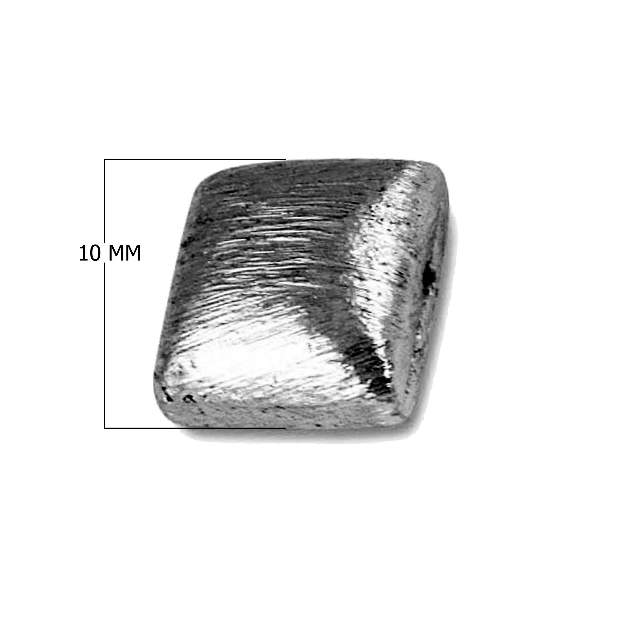 BR-234 Black Rhodium Overlay Square Shape Brushed Bead Beads Bali Designs Inc 