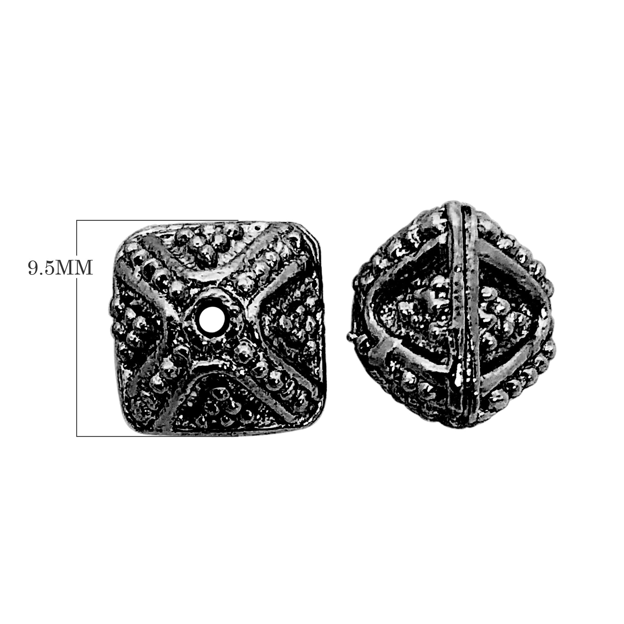 BR-257 Black Rhodium Overlay Bali Bead Beads Bali Designs Inc 9.5MM 