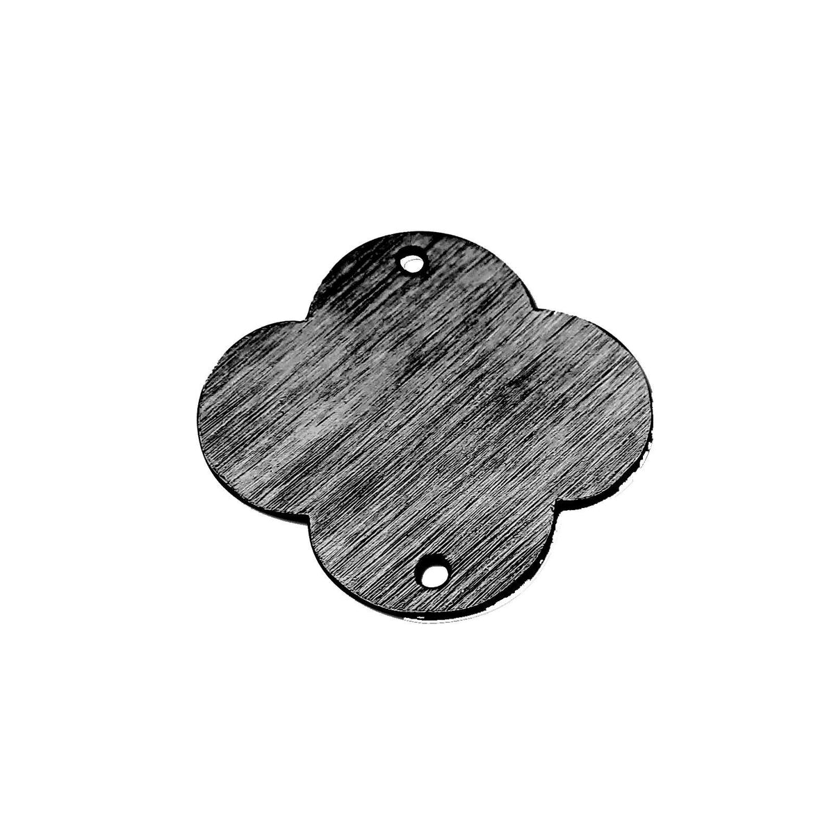 BR-272-18MM Black Rhodium Overlay Quatrefoil Shape Chip Bead Beads Bali Designs Inc 