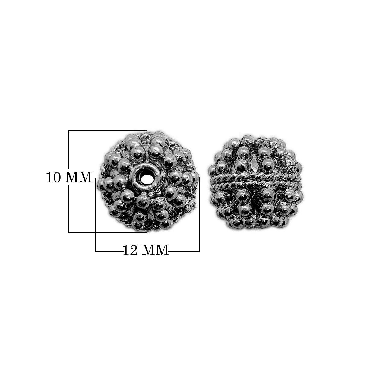 BR-348 Black Rhodium Overlay Bali Bead Beads Bali Designs Inc 
