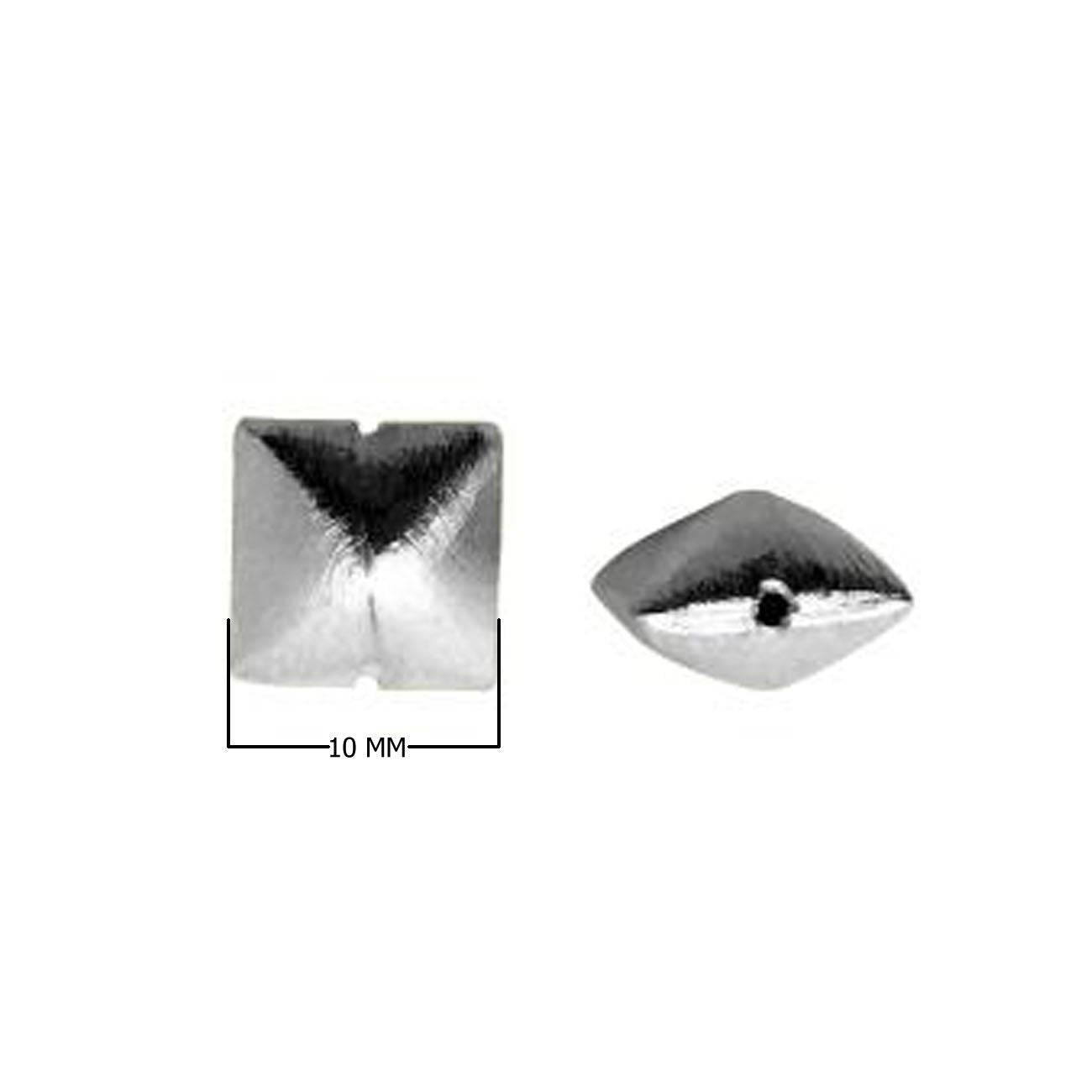 BR-375 Black Rhodium Overlay Square Shape Brushed Bead Beads Bali Designs Inc 
