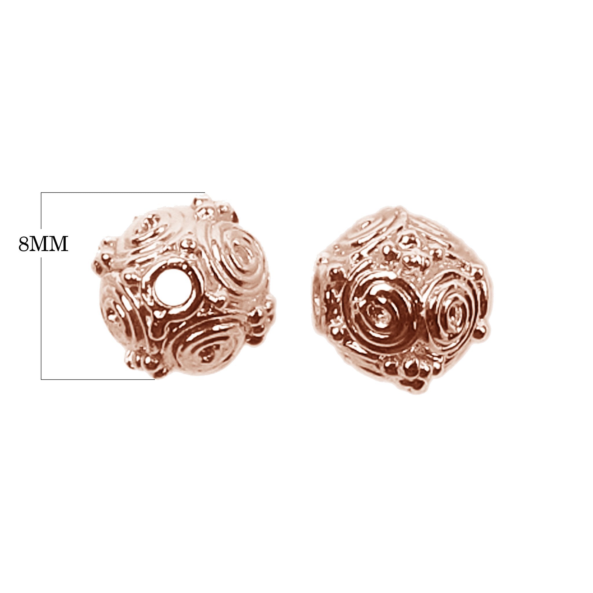 BRG-112-8MM Rose Gold Overlay Bali Bead Beads Bali Designs Inc 