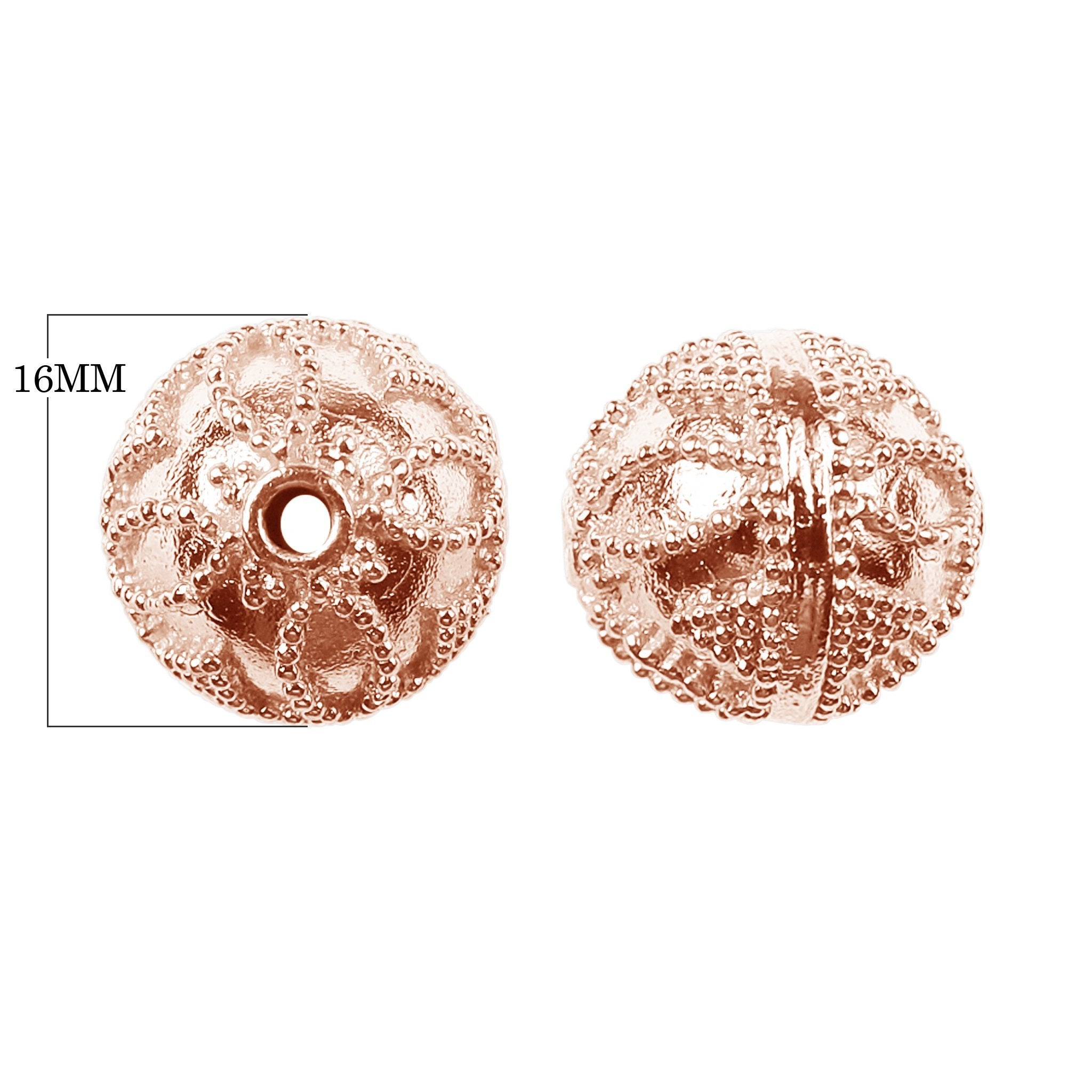 BRG-121 Rose Gold Overlay Bali Bead Beads Bali Designs Inc 