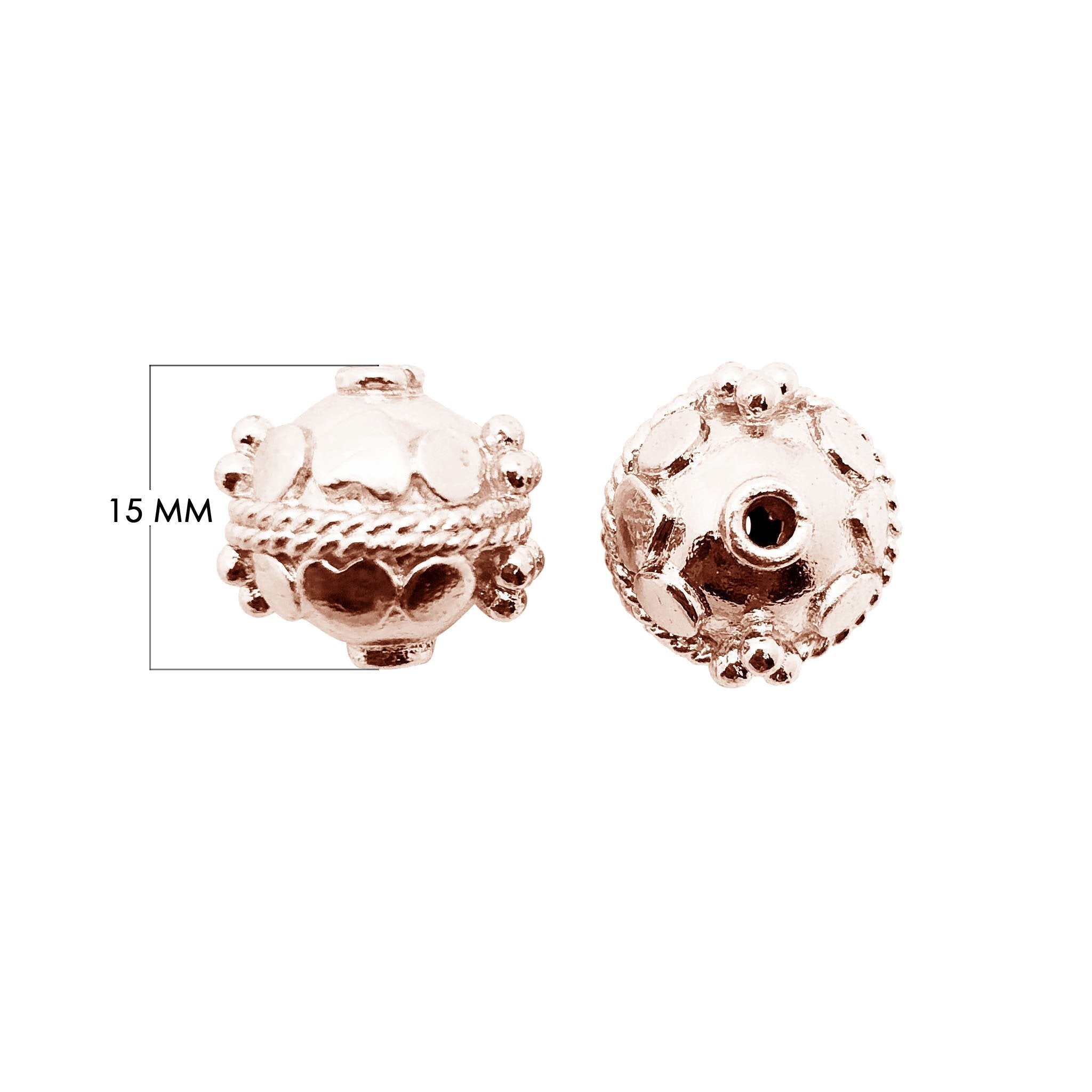 BRG-125 Rose Gold Overlay Bali Bead Beads Bali Designs Inc 