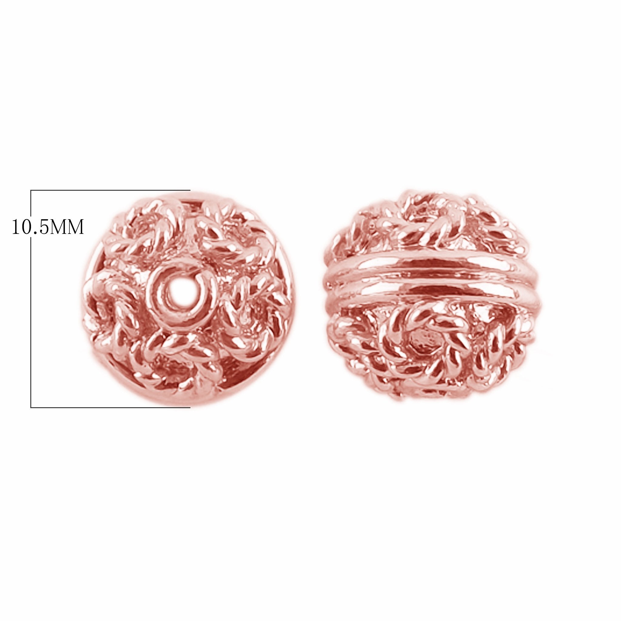 BRG-128 Rose Gold Overlay Bali Bead Beads Bali Designs Inc 